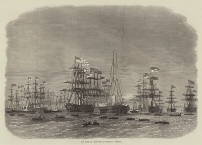 Ironclads-laivasto Portlandin satamassa tekijältä Edwin Weedon