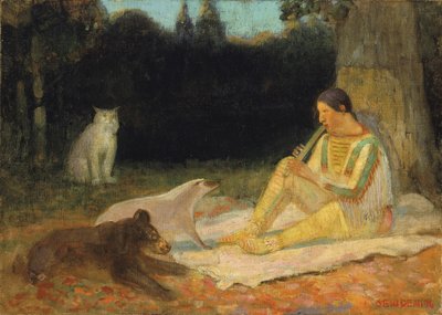 Huilusoittaja, 1800-luvun loppu - 1900-luvun alku. tekijältä Edwin Willard Deming
