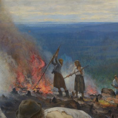Ikan alla (Pensasjätteen polttaminen) tekijältä Eero Järnefelt