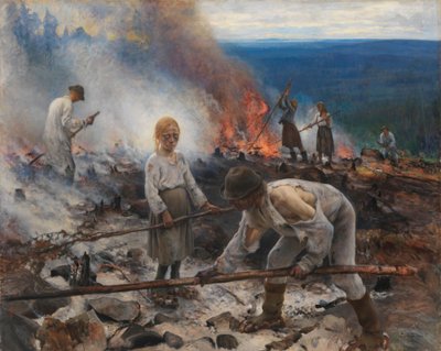 Ikan alla (Pensasjätteen polttaminen) tekijältä Eero Järnefelt