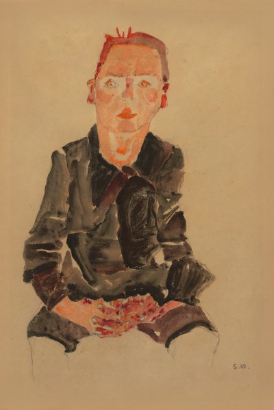 2022 NYR 20682 0724 000(egon schiele istuva poika kädet ristissä muotokuvatutkimus dr oska011034) tekijältä Egon Schiele