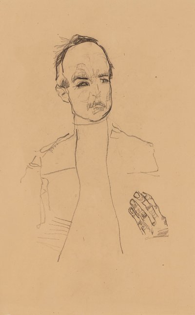 2022 NYR 20682 0724 001(egon schiele istuva poika kädet ristissä muotokuvatutkimus dr oska011034) tekijältä Egon Schiele