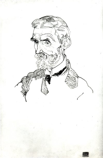 Muotokuva taiteilijan appi, Johann Harms, 1915 tekijältä Egon Schiele