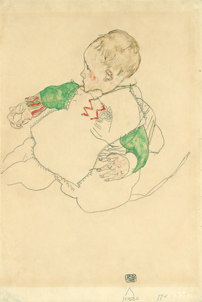 Lapsi vihreät hihat tekijältä Egon Schiele