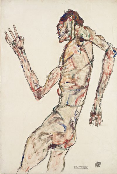 "Tanssija" tekijältä Egon Schiele