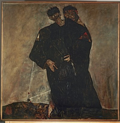 Die Eremiten (öljy kankaalle) tekijältä Egon Schiele