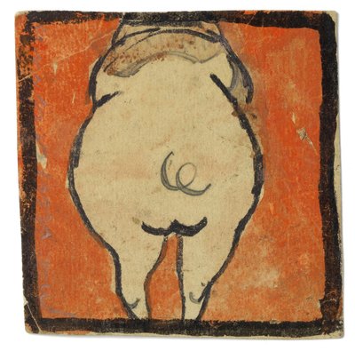 Entwurf für eine Wanddekoration im Atelier Wattmanngasse (Schwein von hinten?) tekijältä Egon Schiele