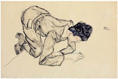 Erich Lederer piirustus lattialle, 1912 tekijältä Egon Schiele