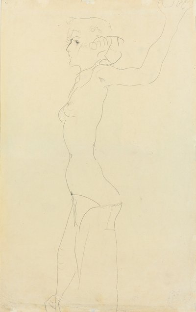 Nainen Nude; Madchenakt, 1911 tekijältä Egon Schiele