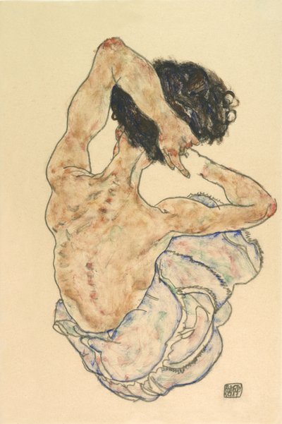 Naisen selkänäytelmä, 1917. tekijältä Egon Schiele