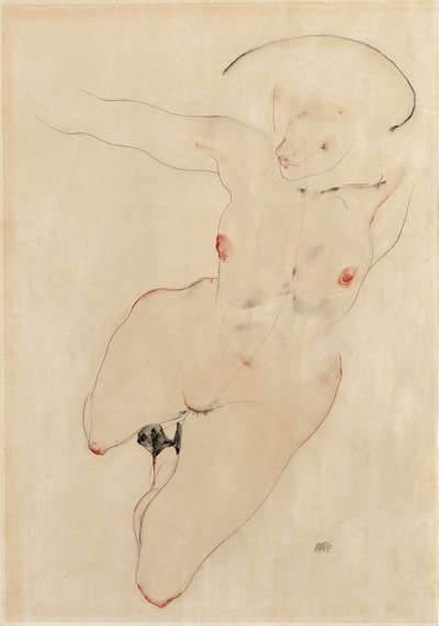 Nainen alaston, 1912 tekijältä Egon Schiele