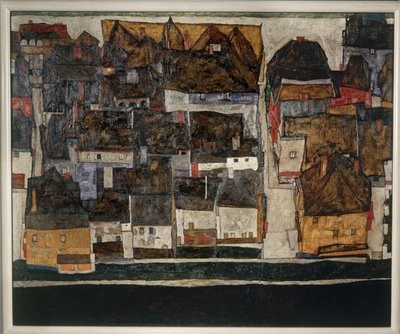 Krumlov ja Vltava - Krumlov Vltava ... (öljy kankaalle) tekijältä Egon Schiele