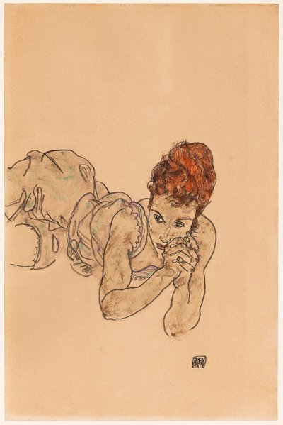 Makaava nainen, 1917. tekijältä Egon Schiele