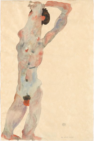 Mies alaston, 1912. tekijältä Egon Schiele