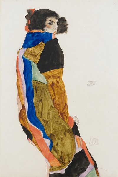 Moah. Egon Schielen (1890-1918) työ, akvarelli ja guassi paperille tekijältä Egon Schiele