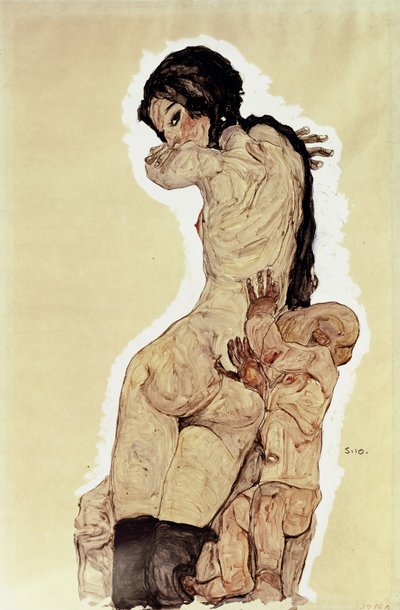 Äiti ja lapsi, 1910 tekijältä Egon Schiele