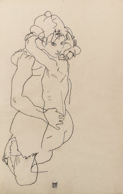 Äiti ja lapsi tekijältä Egon Schiele