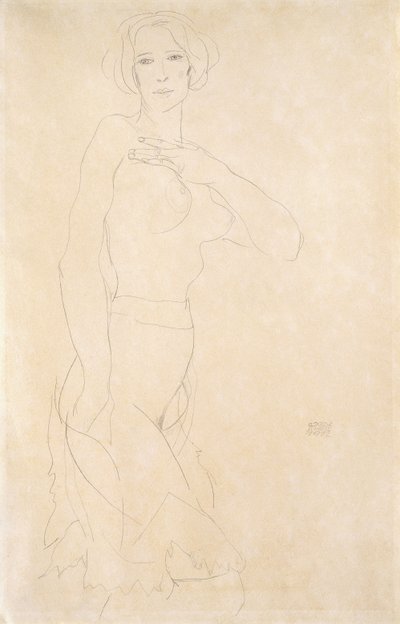 Alaston tyttö, 1912 tekijältä Egon Schiele