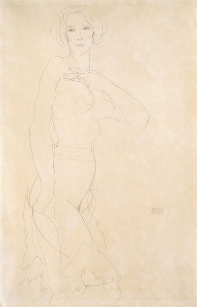 Alaston tyttö; Madchenakt, 1912 tekijältä Egon Schiele
