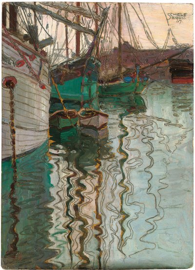 Triesten satama, 1907 tekijältä Egon Schiele