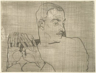 Arthur Roesslerin muotokuva, 1914 (kuivakärki) tekijältä Egon Schiele