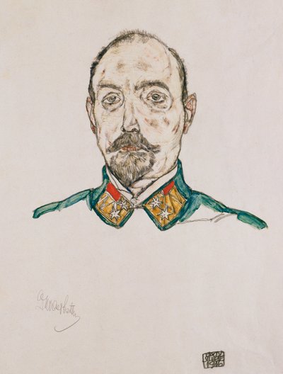 Ensimmäisen upseerin muotokuva, 1916 tekijältä Egon Schiele
