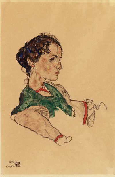 Taiteilija Silvia Kollerin muotokuva tekijältä Egon Schiele