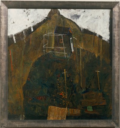 Rabenlandschaft, - Maisema korppien kanssa ... (öljy kankaalle) tekijältä Egon Schiele