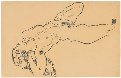 Makaava alaston, 1918 tekijältä Egon Schiele
