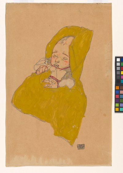 Säugling im Wickelpolster tekijältä Egon Schiele