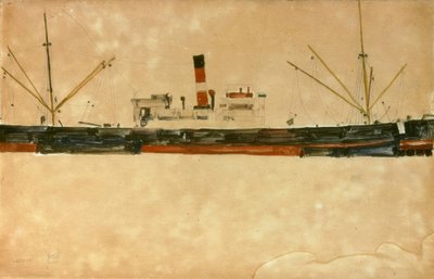 Schiffe im Hafen von Triestissä tekijältä Egon Schiele