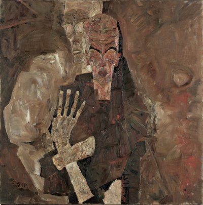 "Itsensänäkijä" II ("Kuolema ja mies") tekijältä Egon Schiele