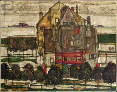 Yksittäiset talot (Talot, joissa on vuoria); Yksittäiset talot (talot vuorilla) tekijältä Egon Schiele