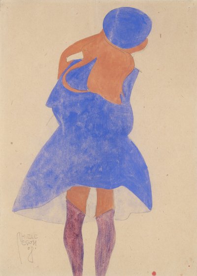 Pysyvä tyttö, takakuva, 1908. tekijältä Egon Schiele