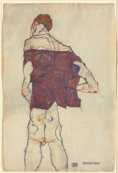 seisova mies; Pysyvä mies, 1913 tekijältä Egon Schiele