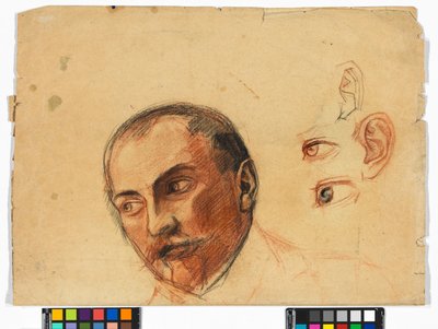 Studienblatt (Kopf, Augen, Ohren) tekijältä Egon Schiele