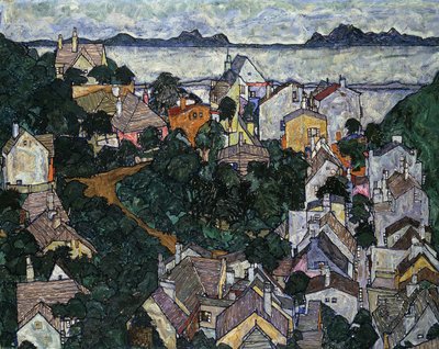 Kesä maisema; Sommerlandschaft, 1917 tekijältä Egon Schiele