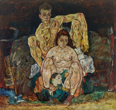 Perheen kyykkypariskunta, 1918. tekijältä Egon Schiele