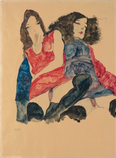 Kaksi tyttöä; Kaksi tyttöä, 1911 tekijältä Egon Schiele