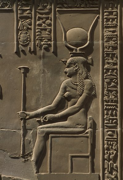 Yksityiskohta reliefistä, Hathor-kivi tekijältä Egyptian