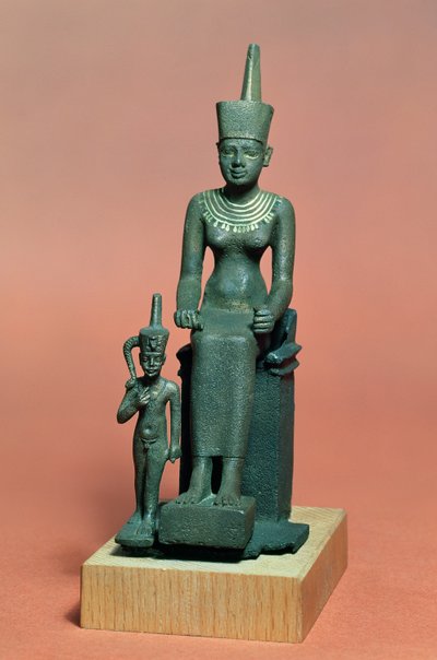 Isisin ja Horuksen hahmot (pronssi) tekijältä Egyptian