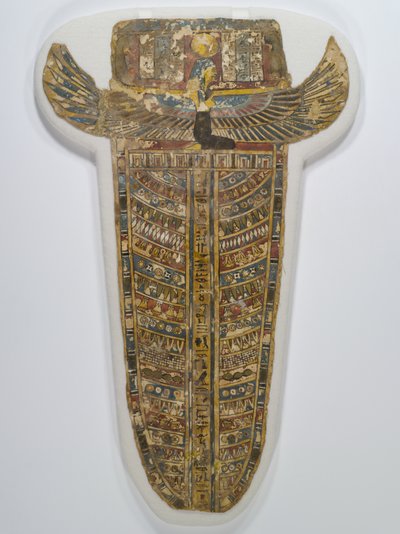 Maalattu muumioesiliina (esiliina), 305-30 eKr. (pellava, gesso, maali ja kultaus). tekijältä Egyptian