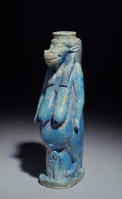 Taueret, virtahepojumalatar, luultavasti myöhäiskausi, n. 664-332 eKr. (fajansilasitettu keramiikka) tekijältä Egyptian
