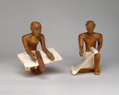 Kirjurit Meketren haudan mallikylvössä, noin 1981-1975 eKr. (puu, kipsi, maali, pellava). tekijältä Egyptian 12th Dynasty