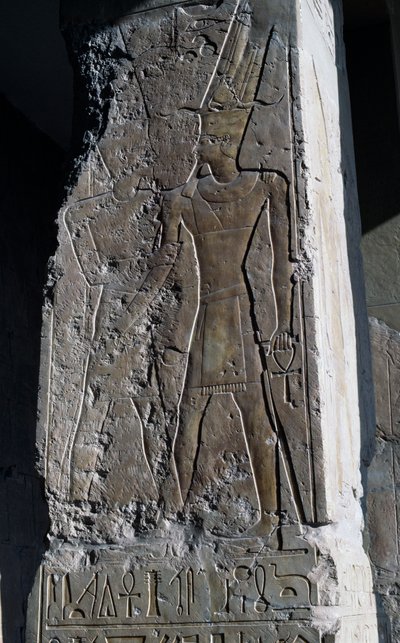 Bas-reliefi, Kuningatar Hatšepsutin hautatemppeli, Djeser-Djeseru (Pyhäin pyhimys), Deir el-Bahri, Luxor, Thebe (Unescon maailmanperintökohde). tekijältä Egyptian 18th Dynasty