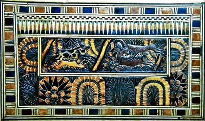 Arkku, Tutankhamonin haudasta, Uudesta kuningaskunnasta (puu, pronssi, norsunluu ja värillinen lasite) tekijältä Egyptian 18th Dynasty