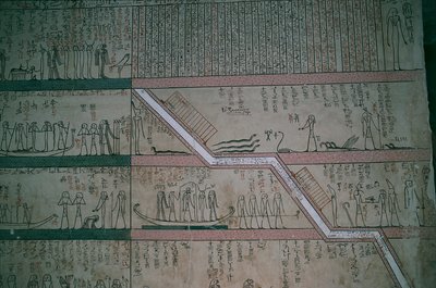 Egypti, Luxor, Kuninkaiden laakso, Thutmose III:n hauta, hautakammion freskot. tekijältä Egyptian 18th Dynasty