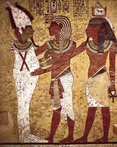 Egyptian Antiquity: ang pharaoh Tutankhamun na nakaharap sa diyos na si Osiris Finn tekijältä Egyptian 18th Dynasty