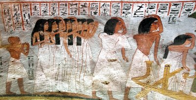 Egyptin antiikki: itkukulkue. Royn haudan maalaus tekijältä Egyptian 18th Dynasty