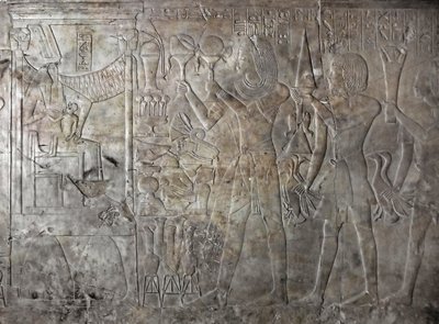 Egyptiläinen antiikki: Kha em Hetin haudan kohokuvio tekijältä Egyptian 18th Dynasty